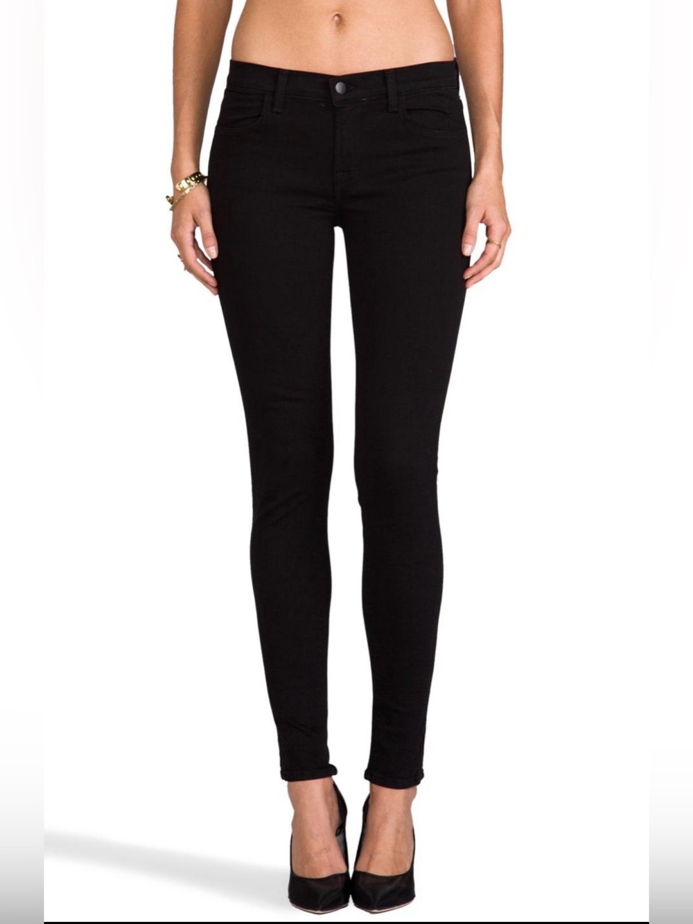 J Brand 811 Skinny Jeans Black Size 29 Mid Rise Stretch Denim
